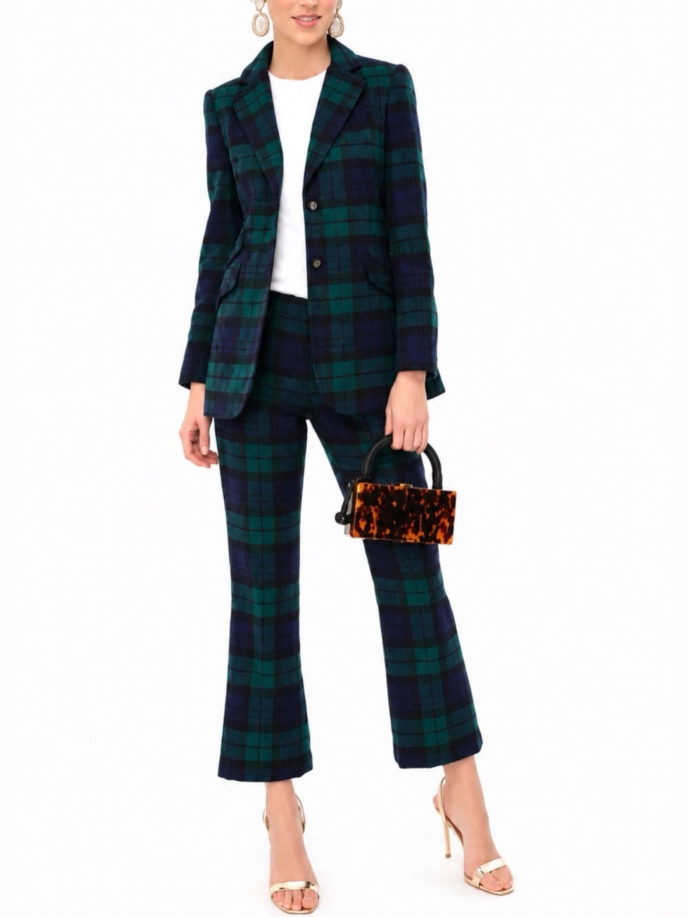 Tuckernuck wool blend ashford pant black watch plaid Large